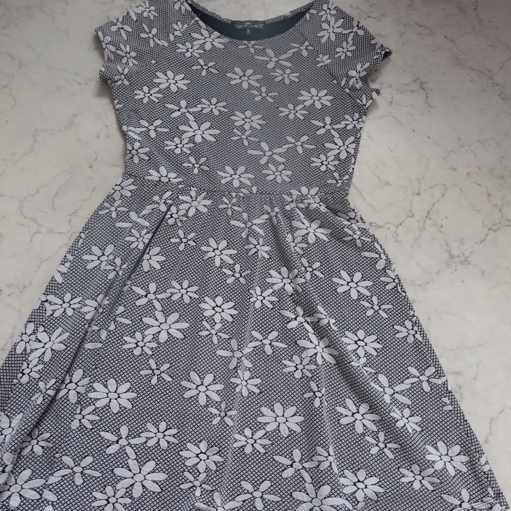 Black and white floral dress